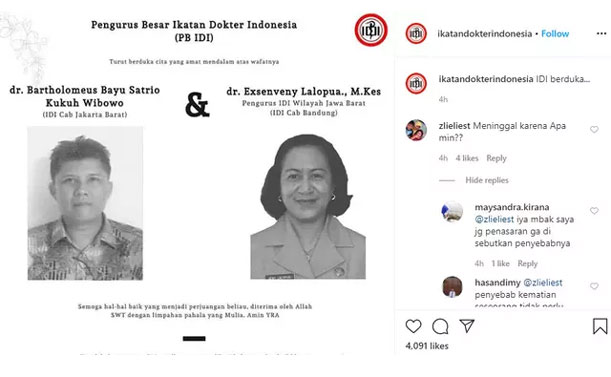 2 Dokter Suspect Corona Covid-19 Meninggal Dunia