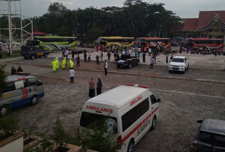 Tiba di Pekanbaru, 250 Santri Dari Lirboyo Jalani Pemeriksaan Kesehatan