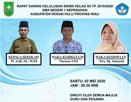 138 Siswa SMAN 1 Kepenuhan Tahun Pelajaran 2019/2020 Dinyatakan Lulus