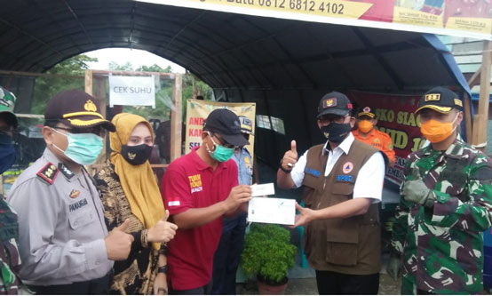 Bersama Dandim, Bupati Tinjau Posko Siaga Covid-19 di Perbatasan Riau-Sumut