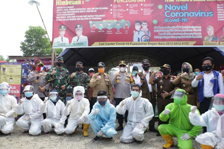 Gugus Tugas Penanganan Covid-19 Riau Tinjau Posko Check Poin di Perbatasan Riau-Sumut
