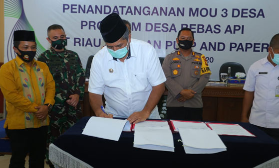 Cegah Karhutla, RAPP dan 3 Desa di Kabupaten Siak Lakukan MoU