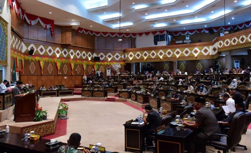 DPRD Riau Gelar Paripurna Raperda Pertanggungjawaban APBD Riau Tahun 2019