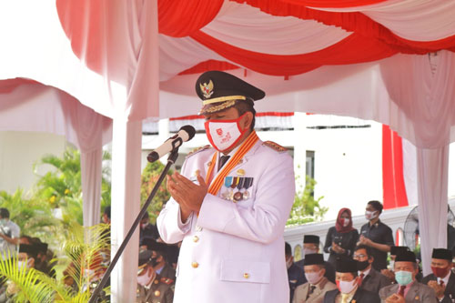 Pemkab Siak Selenggarakan Upacara HUT Kemerdekaan RI Ke-75 Dengan Protokol Kesehatan