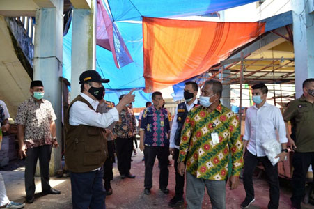 Gubri Sosialisasikan Protokol Kesehatan 4M di Pasar Sungai Apit Kabupaten Siak