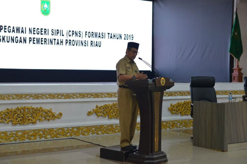 Plh Sekdaprov Riau Buka Secara Resmi Pembekalan CPNS Tahun 2019