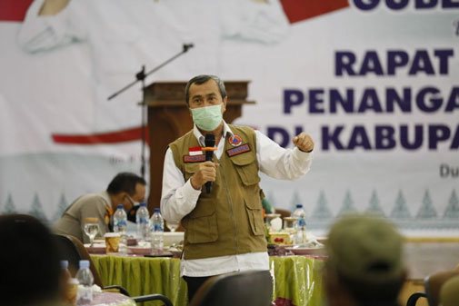 Pulang Dari Rumah Sakit, Gubri Berpesan Agar Masyarakat Jaga Diri Dari Covid-19