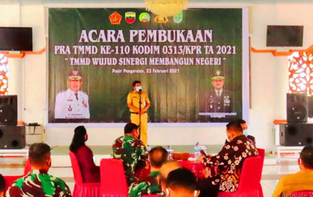 Tetap Ikuti Protokol Kesehatan, Dandim 0313/KPR Buka Pra TMMD Ke-110