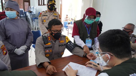 Hari Ini 614 Personel Polres Siak Divaksin Covid-19