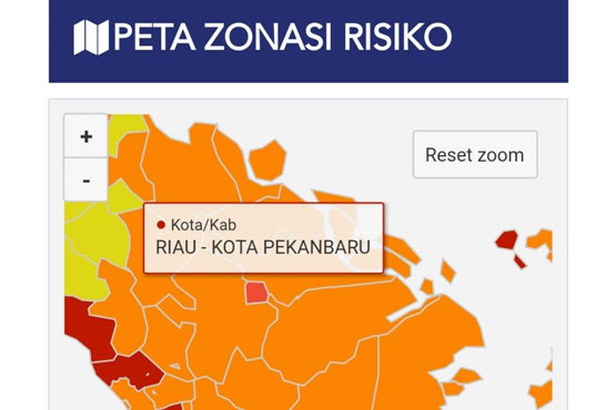 44 Kelurahan di Pekanbaru Berstatus Zona Merah COVID-19, Ini Daftarnya