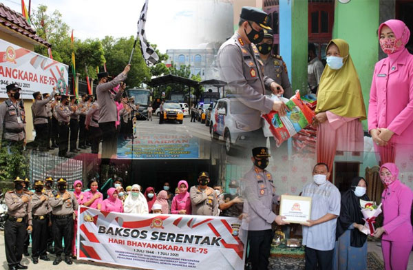 Di Hari Jadi Bhayangkara ke 75, Kapolresta Pekanbaru Bagikan 1.000 Paket Sembako