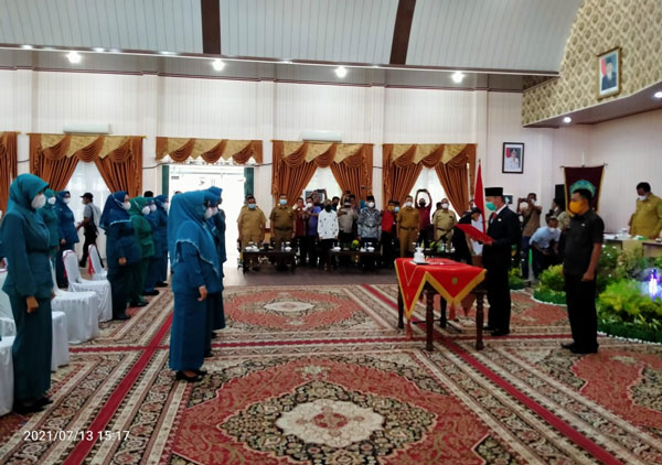Bupati Rohil Lantik Pengurus Tim Penggerak PKK Rohil Priode 2021-2026