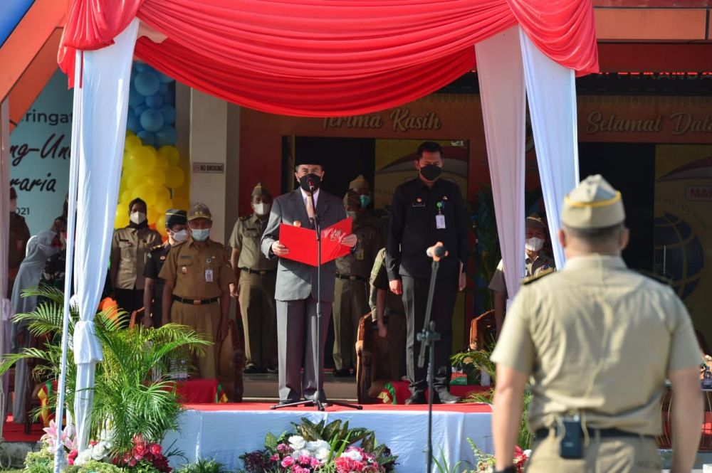 Jadi Pembina Upacara Hantaru 2021, Gubri: Selamat Hari Agraria Ke-61 Tahun