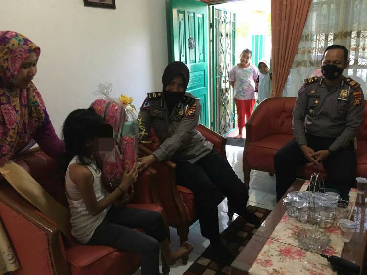 Bocah Tabrak Lari Pengendara Ojol di Kunjungi Satlantas Polresta Pekanbaru