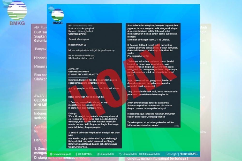 Hoax! Gelombang Panas Melanda Indonesia, Ini penjelasan BMKG