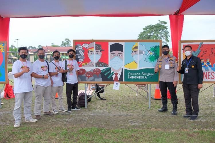 Tim Inhu Sabet Juara I Bhayangkara Mural Festival 2021 Polda Riau