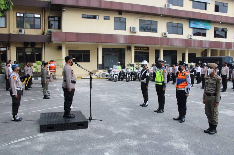 Wakapolresta Pimpin Apel Gelar Pasukan Ops Zebra Lancang Kuning 2021 di Polresta Pekanbaru