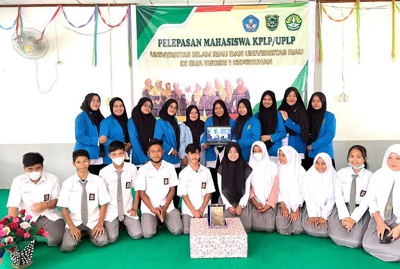 Pelepasan Mahasiswa KPLP UIR dan UNRI di SMAN 1 Kepenuhan Secara Virtual
