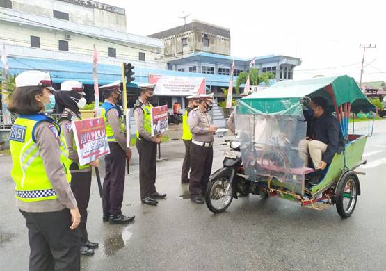 Laksanakan Operasi Zebra 2021, Satlantas Polres Meranti Ingatkan Pengguna Jalan Wajib Prokes