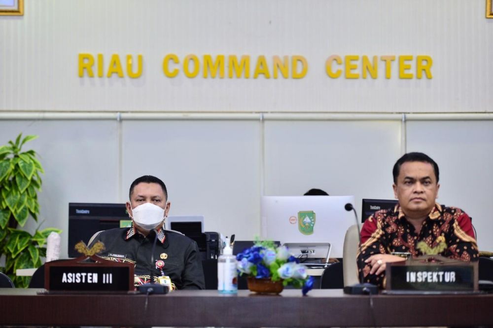 Asisten III Setdaprov Riau Hadiri Puncak Hakordia 2021 Secara Virtual
