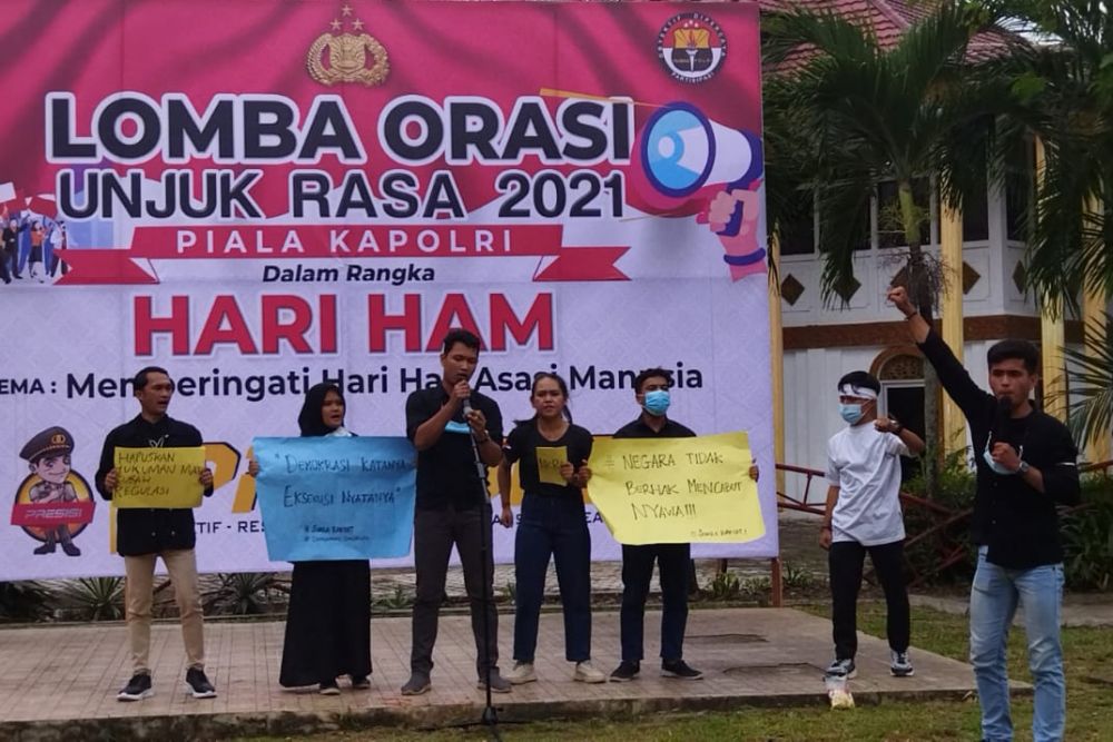 Mahasiswa Unilak Juara Lomba Orasi Unjuk Rasa Peringatan Hari HAM Piala Kapolri