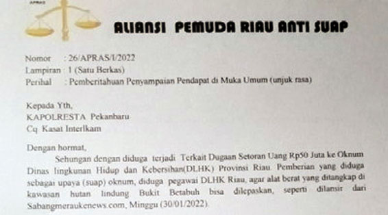 Murod Sebut Tak Gentar Isu Skandal Suap Oknum DLHK Riau di Demo APRAS Selasa Depan