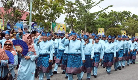 Pawai Ta’aruf Siak di MTQ Riau di Rohil, Tampilkan Magrib Mengaji dan Tema Kesultanan Siak