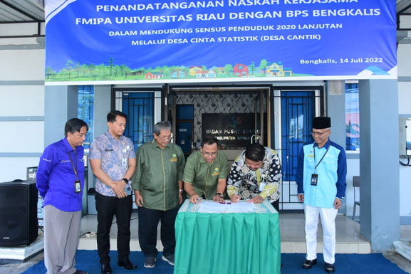 Sukseskan Desa Cantik, BPS Bengkalis dan FMIPA Unri Tandatangani Naskah Kerjasama