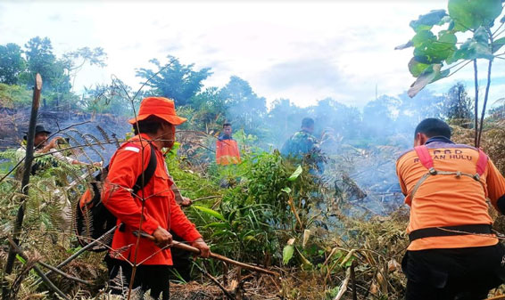 Karhutla Kembali Terjadi di Rohul Riau, Petugas Gabungan Temukan Jerigen