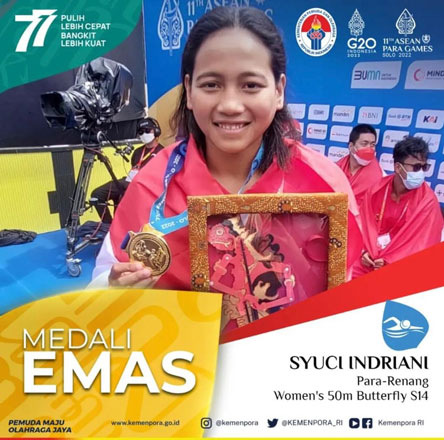 Atlet NPCI Asal Riau Kembali Sumbang Medali Emas di ASEAN Para Games di Solo