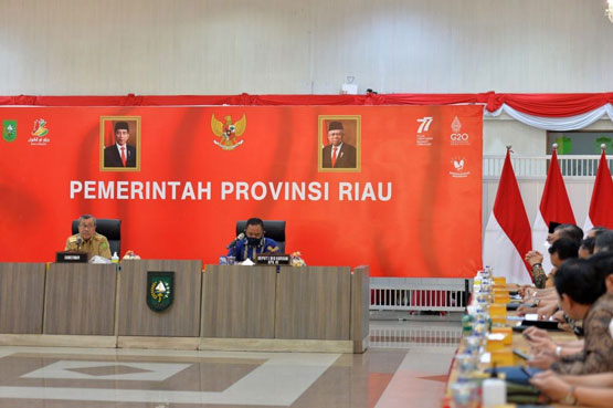 Pemprov dan Kepala Daerah se Riau Rakor Pemberantasan Korupsi Terintegrasi Bersama KPK