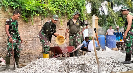 Kendala Hujan Panas, Satgas TMMD 114 Kodim 0301/Pbr Tetap Lanjutkan Sasaran Fisik