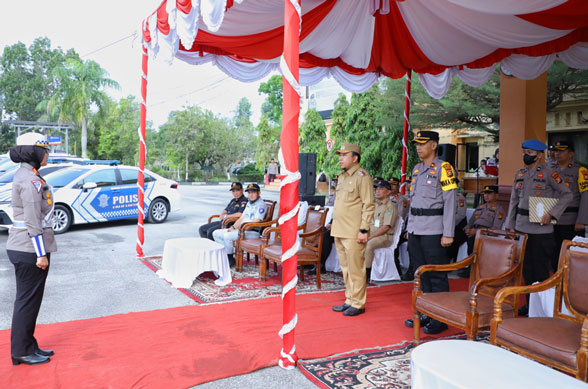 Jadi Pembina Apel Gelar Pasukan Ops Ketupat Lancang Kuning 2023, ini Pesan Wabup Husni