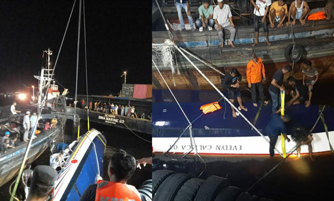 Bakamla RI Bantu Evakuasi Korban Kapal SB Evelyn Calisca 01 Terbalik