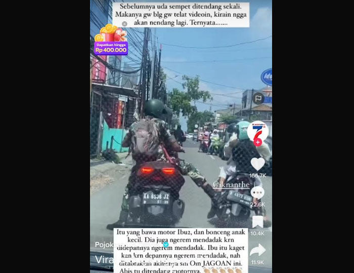 Kapuspen TNI: Prajurit TNI Penendang Motor Ibu-ibu Sudah Ditangkap
