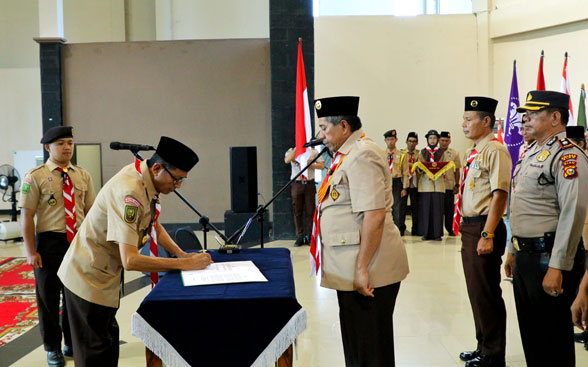 Bupati Alfedri Resmi Dilantik Jadi Kamabicab Pramuka Siak 2023-2028