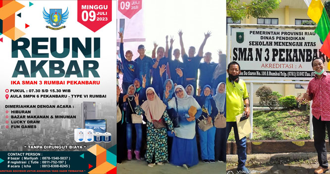 Dihadiri Ribuan Alumni, IKA SMAN 3 Rumbai Pekanbaru 'Gebyar' Reuni Akbar 2023