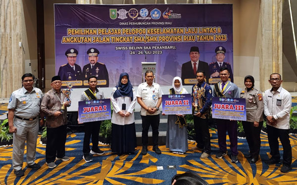 Dishub Bengkalis Jadi Pembina Terbaik, Ahsan Juara I Pemilihan Pelajar Pelopor Keselamatan Lalu Lintas Tingkat Provinsi Riau