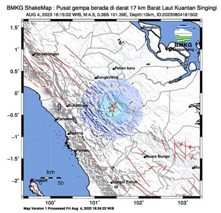Kuansing Digoyang Gempa Tektonik M 4,3 Warga Diimbau Tenang