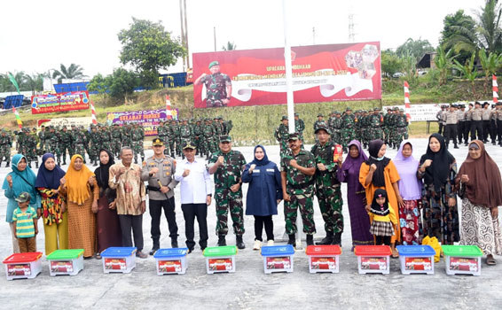 Desa Sebangar Jadi Lokus Pelaksanaan TMMD, Bupati Kasmarni Minta Warga Ikut Wujudkan Akselerasi Pembangunan Desa
