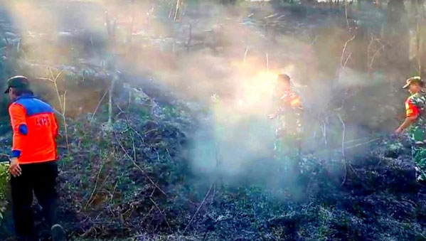 Tim Gabungan Berjibaku Padamkan Karhutla di Rokan Hulu Riau