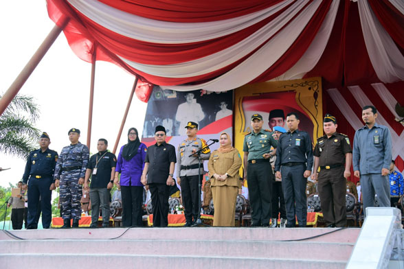 Polres Bengkalis Apel Gelar Pasukan Operasi Mantap Brata Pemilu 2024