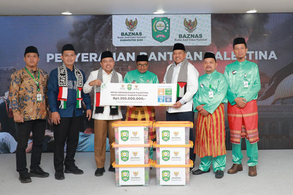 Terbesar Di Indonesia, Donasi Baznas Kabupaten Siak Untuk Palestina  1,35 Milyar