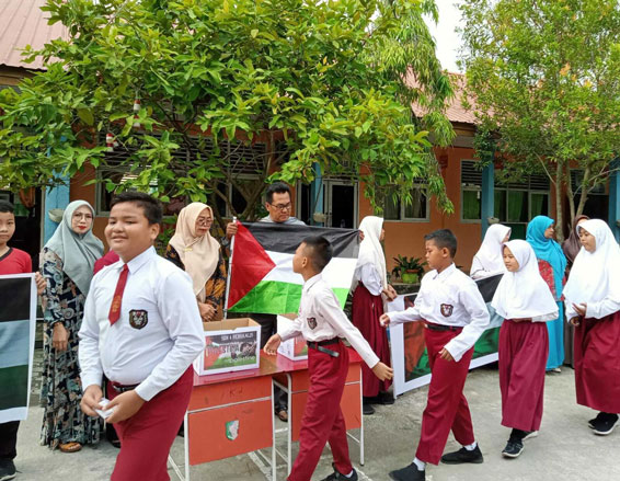 Peduli Gaza Palestina, SDN 4 Bengkalis Galang Dana
