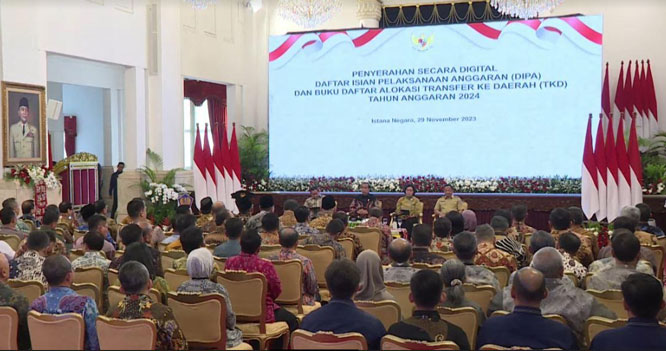 Panglima TNI Hadiri Penyerahan DIPA dan Buku Daftar Aplikasi TKD TA. 2024