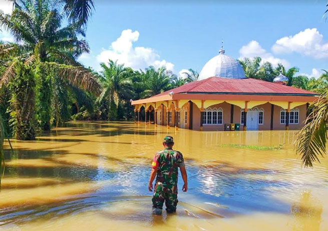 Sebanyak 543 Rumah dan 4 Fasilitas Umum di Rokan Hulu Riau Terendam Banjir