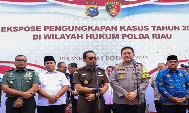 Musnahkan BB Kejahatan, Polda Riau Ekspos Hasil Cipkon Nataru
