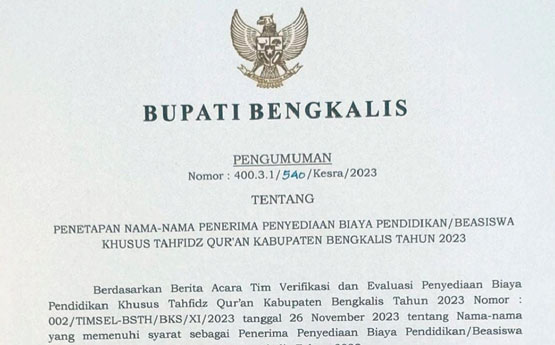 Pengumuman Beasiswa Khusus Tahfidz, Ini Daftar Namanya