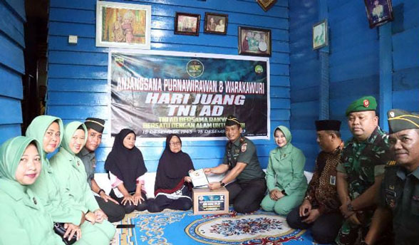 Peringati Hari Juang TNI AD, Dandim 0303 Bengkalis Anjangsana ke Veteran dan Warakawuri