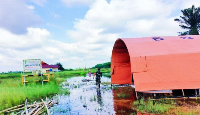Banjir 'Hantui' Sekolah di Kabupaten Rokan Hulu Riau